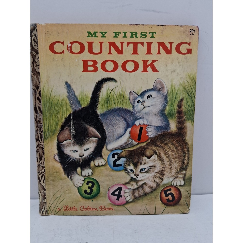Vintage 1957 My First Counting Book Little Golden Book 434 Golden Press Kittens